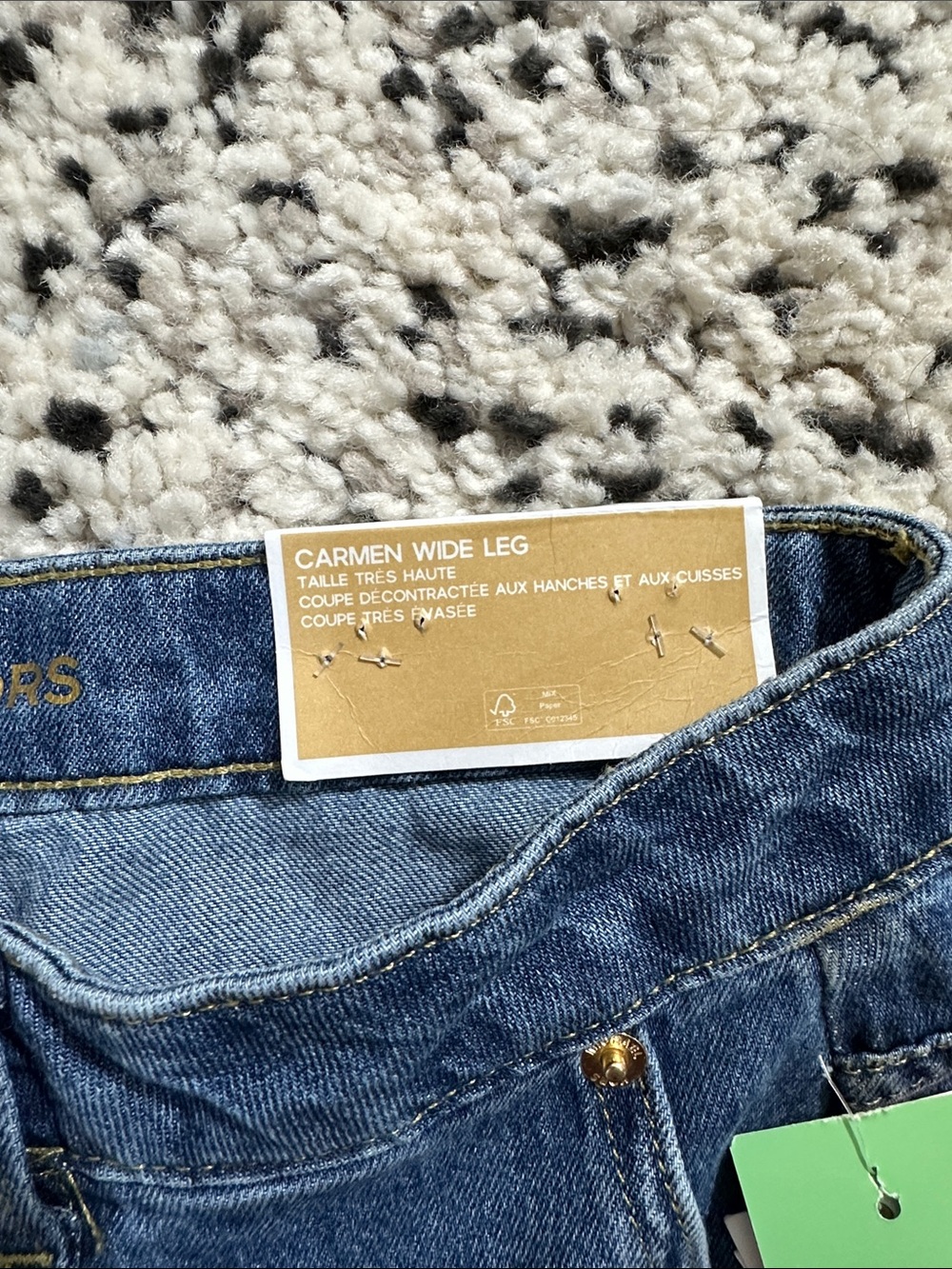 Michael Kors Medium Blue High-Rise Wide Leg Jeans - Picture 6 of 13